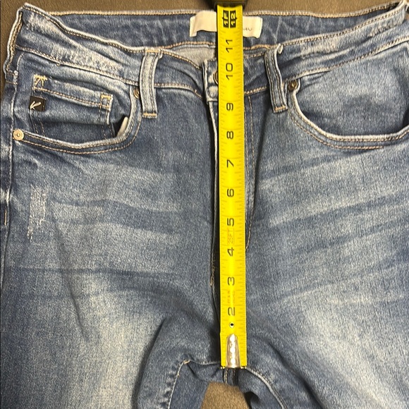 KanCan Flare Blue Frayed Hem Women Jeans - Picture 7 of 9